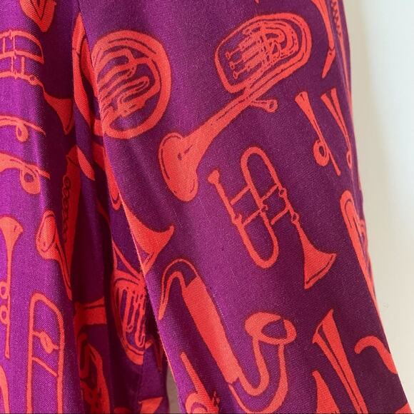 Anthropologie Toot Your Horn 22 of 52 Conversations Instrumet Shirt Blouse 2 XS - Picture 7 of 9